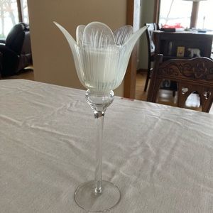 Glass candle holder